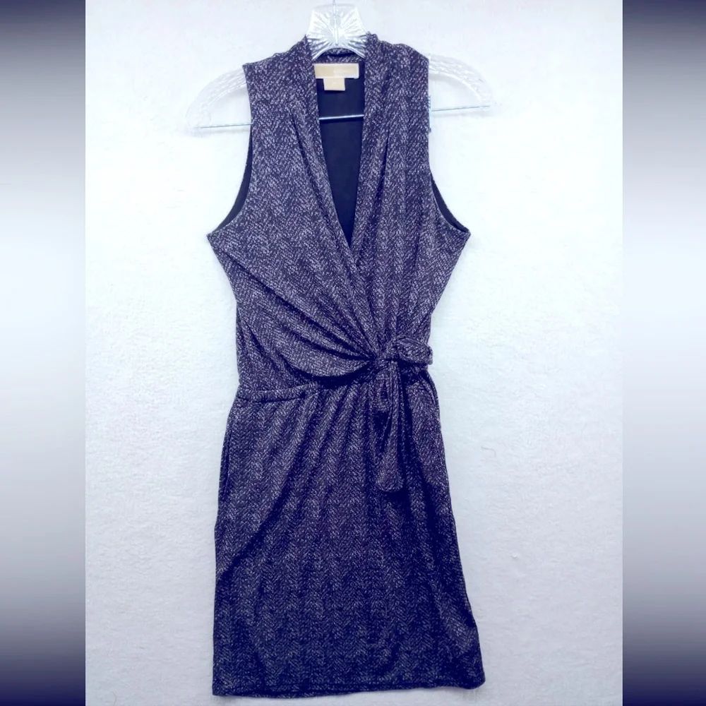 MICHAEL KORS Faux Wrap, Patterned Dress with POCKETS Size P- XS - Picture 2 of 14